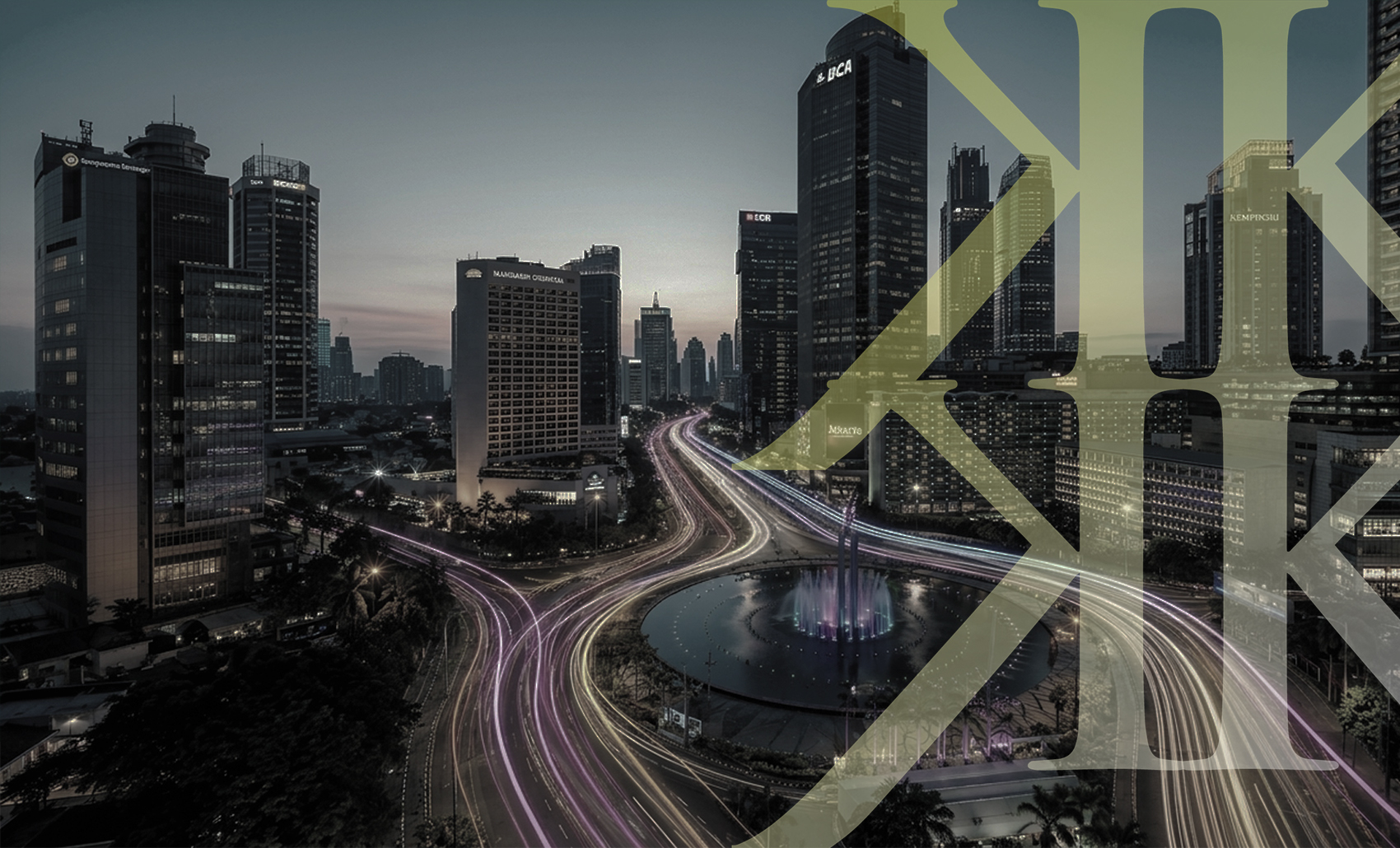 Jakarta skyline at dusk